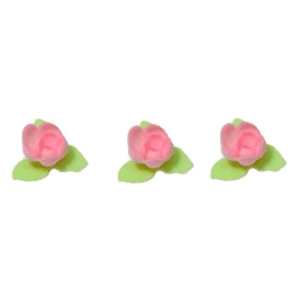 Ouwel rozen met 3 groene blaadjes, 7 stuks